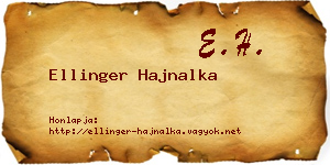 Ellinger Hajnalka névjegykártya